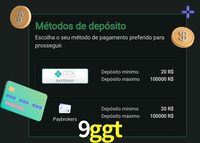 O cassino 9ggt oferece uma grande variedade de métodos de pagamento